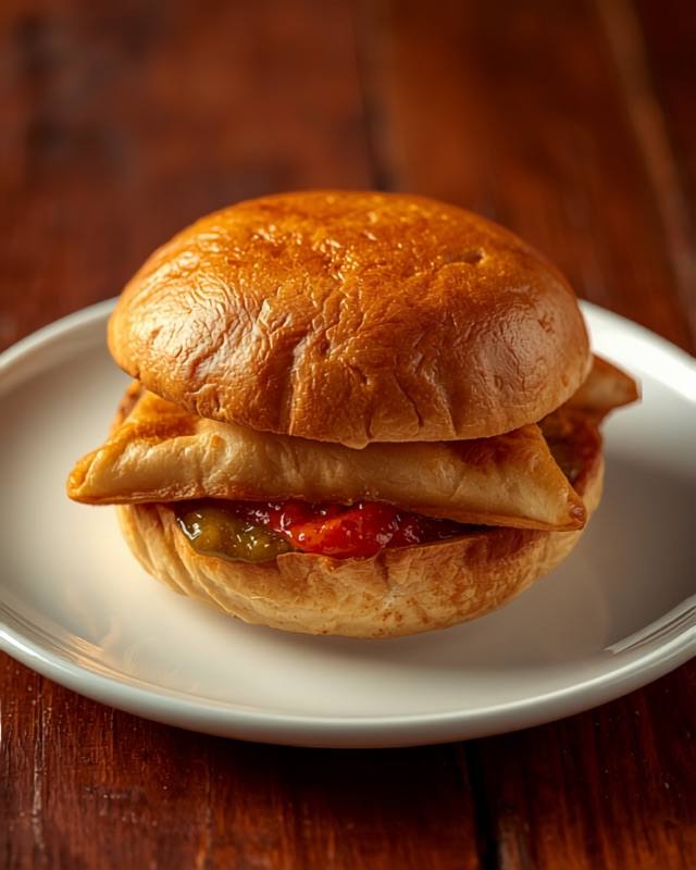 samosa pav في طبق أبيض